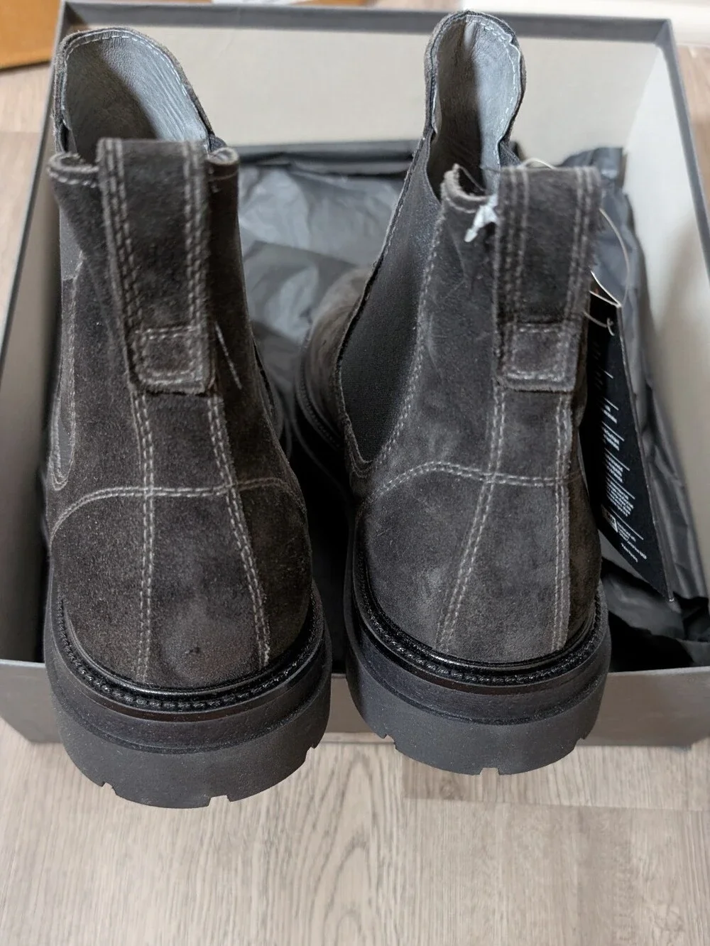 New Box Nero Giardini Men's Dark Grey Suede Boot Italy Size 44 US‎ 10.5